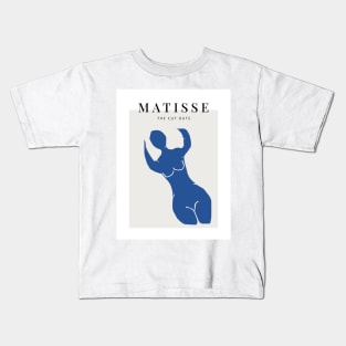 Matisse the blue woman scandivian art print Kids T-Shirt